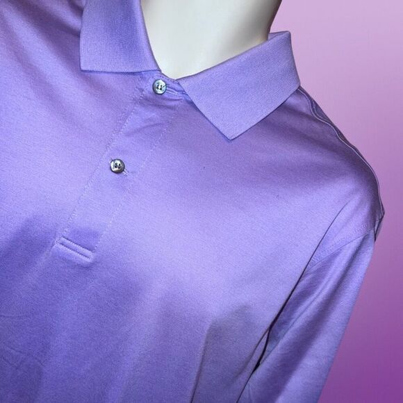 NWOT J Hilburn Slim Fit Lavender Short Sleeve Polo Size XLT #49 - Picture 2 of 5